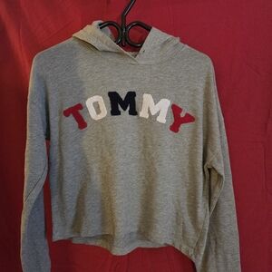 Tommy Gray Hoodie with Multicolor Logo